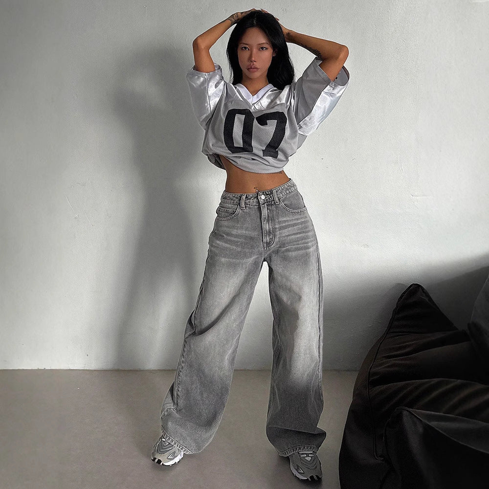 Loose Spring and Autumn Long High Waist Drooping Fashion Fashion Pants