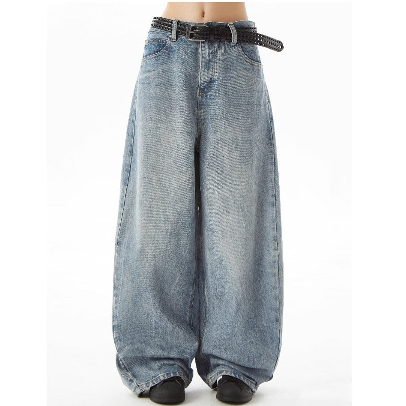 Retro Straight Jeans Loose High Waist Slimming