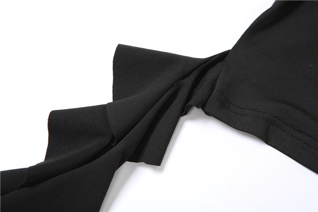 European and American Fashion & Trend Sexy Halter Backless Slim Fit Sheath Solid Color Dress