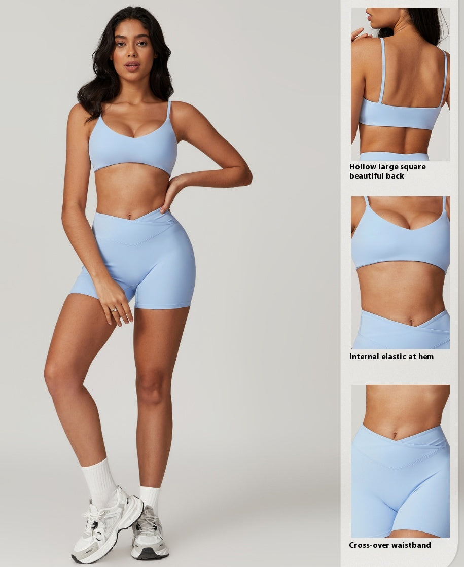 Seamless Workout Set for Women – Sculpting Short Sleeve Yoga & Running Outfit