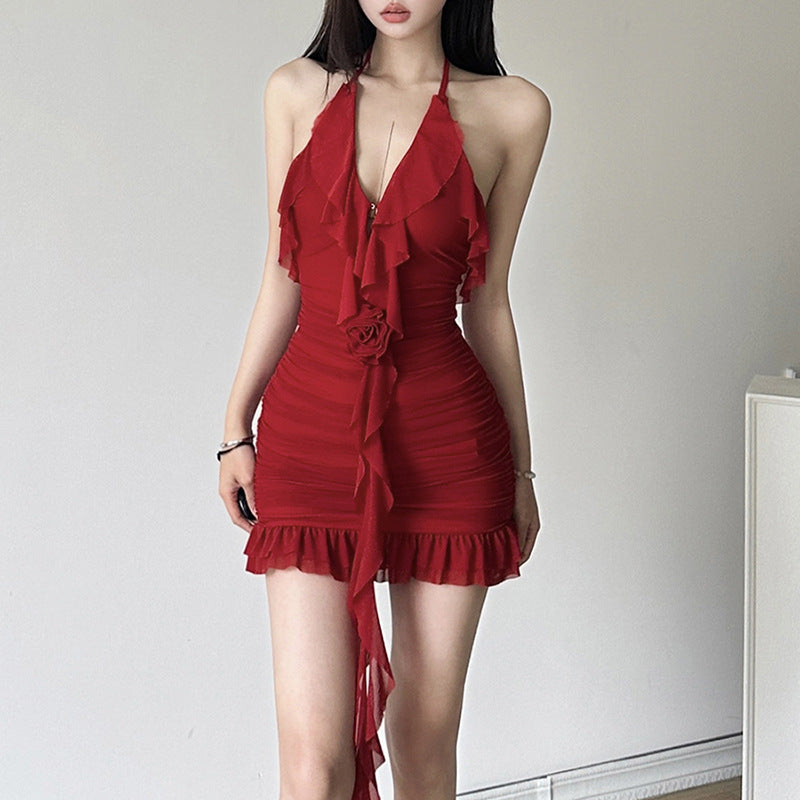 Women'S Solid Color Fashion Halter Dress