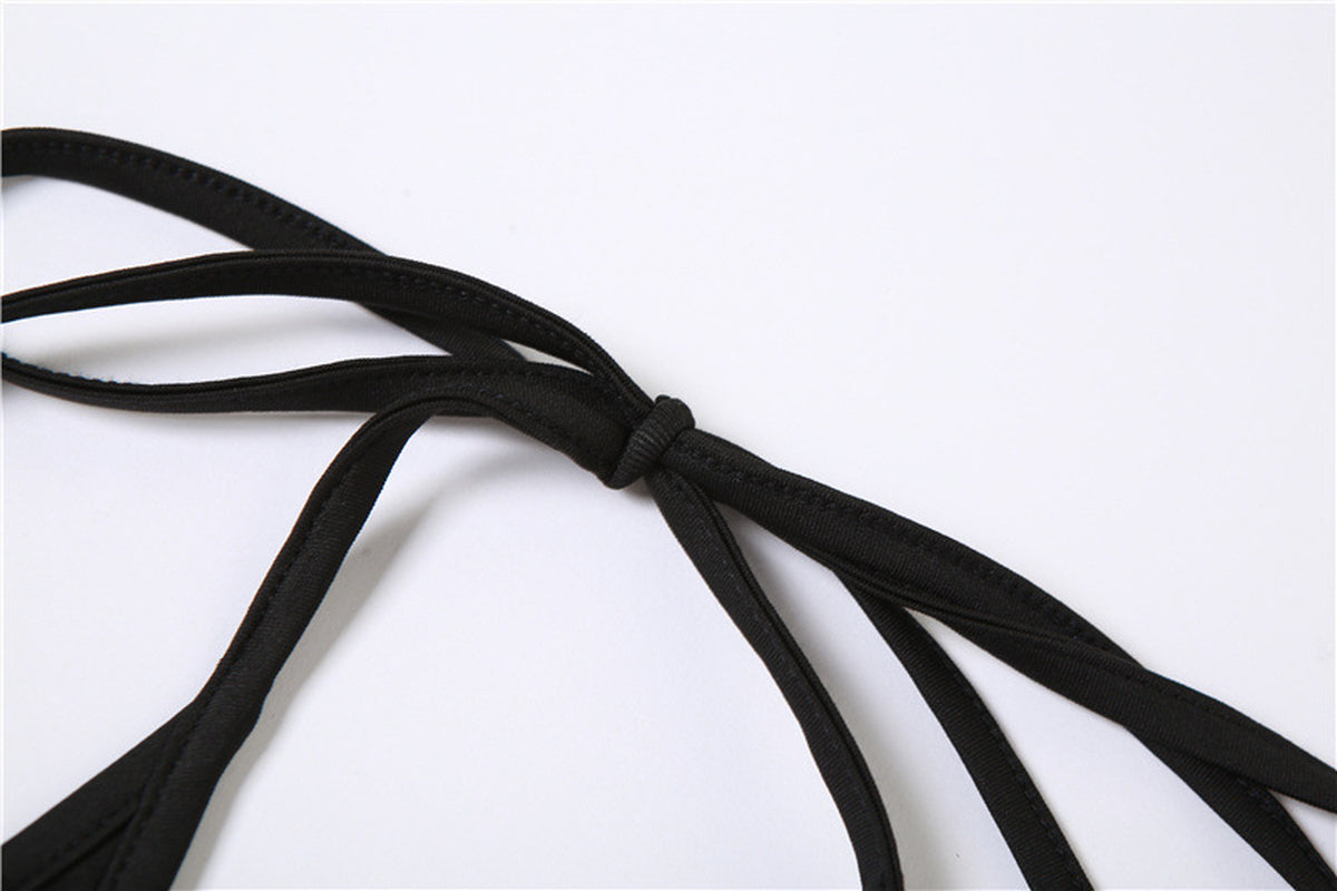 European and American Fashion & Trend Sexy Halter Backless Slim Fit Sheath Solid Color Dress