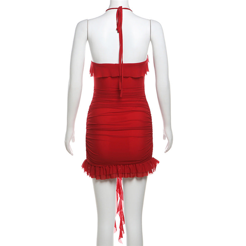 Women'S Solid Color Fashion Halter Dress