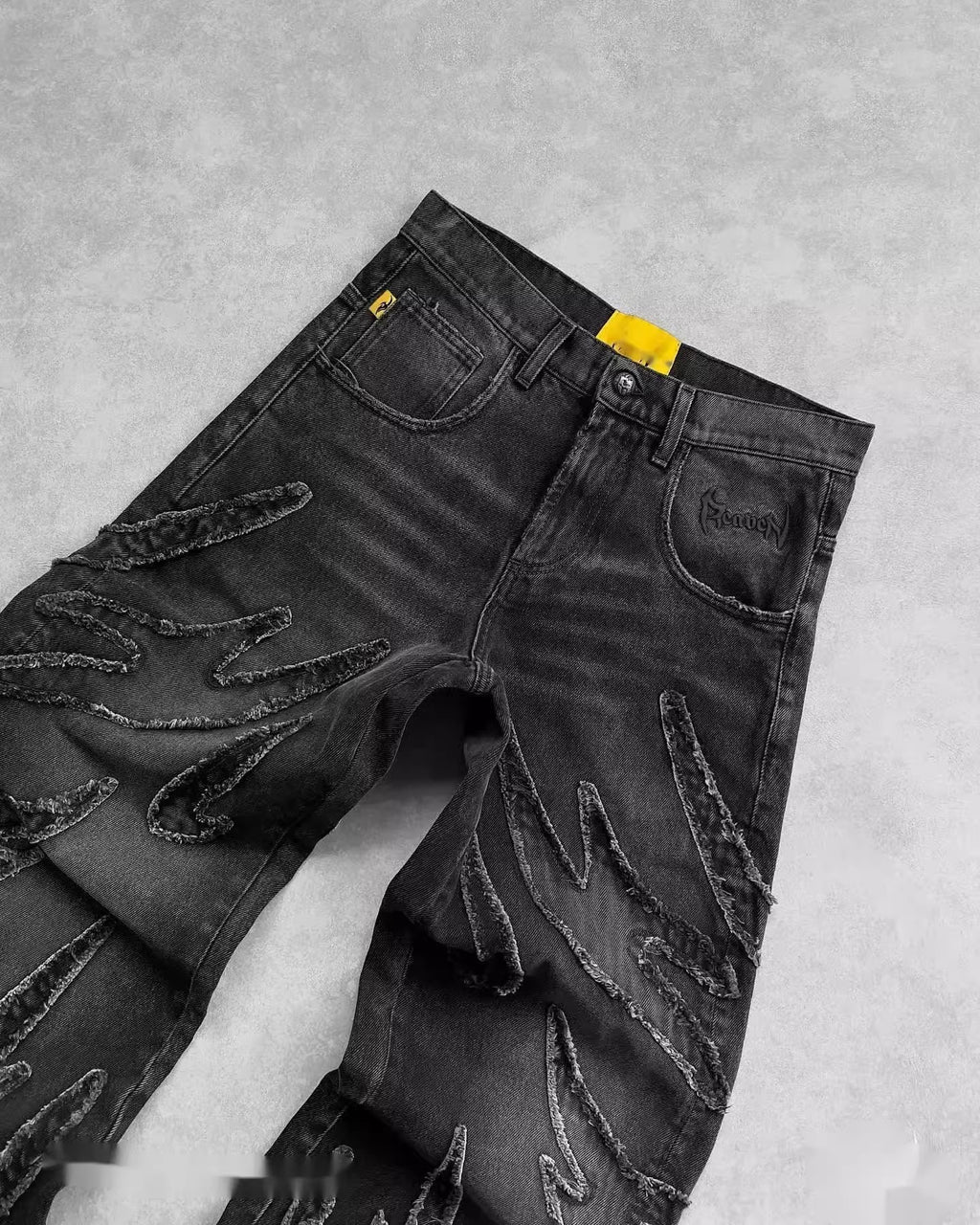 Retro Black Patchwork  Jeans